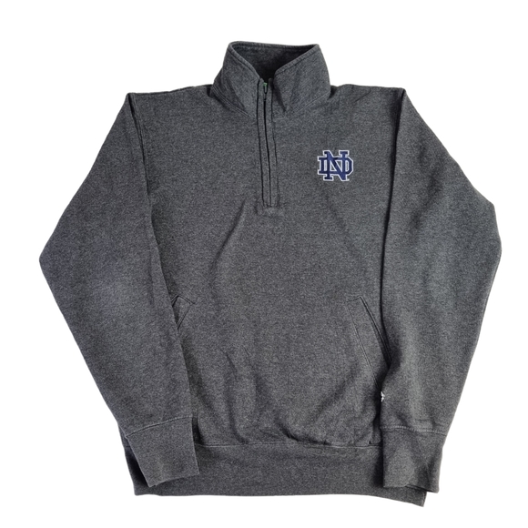 Champion Other - Champion Quarter Zip Fighting Irish Embroidered Logo Grey USA Uni Sweater Mens S